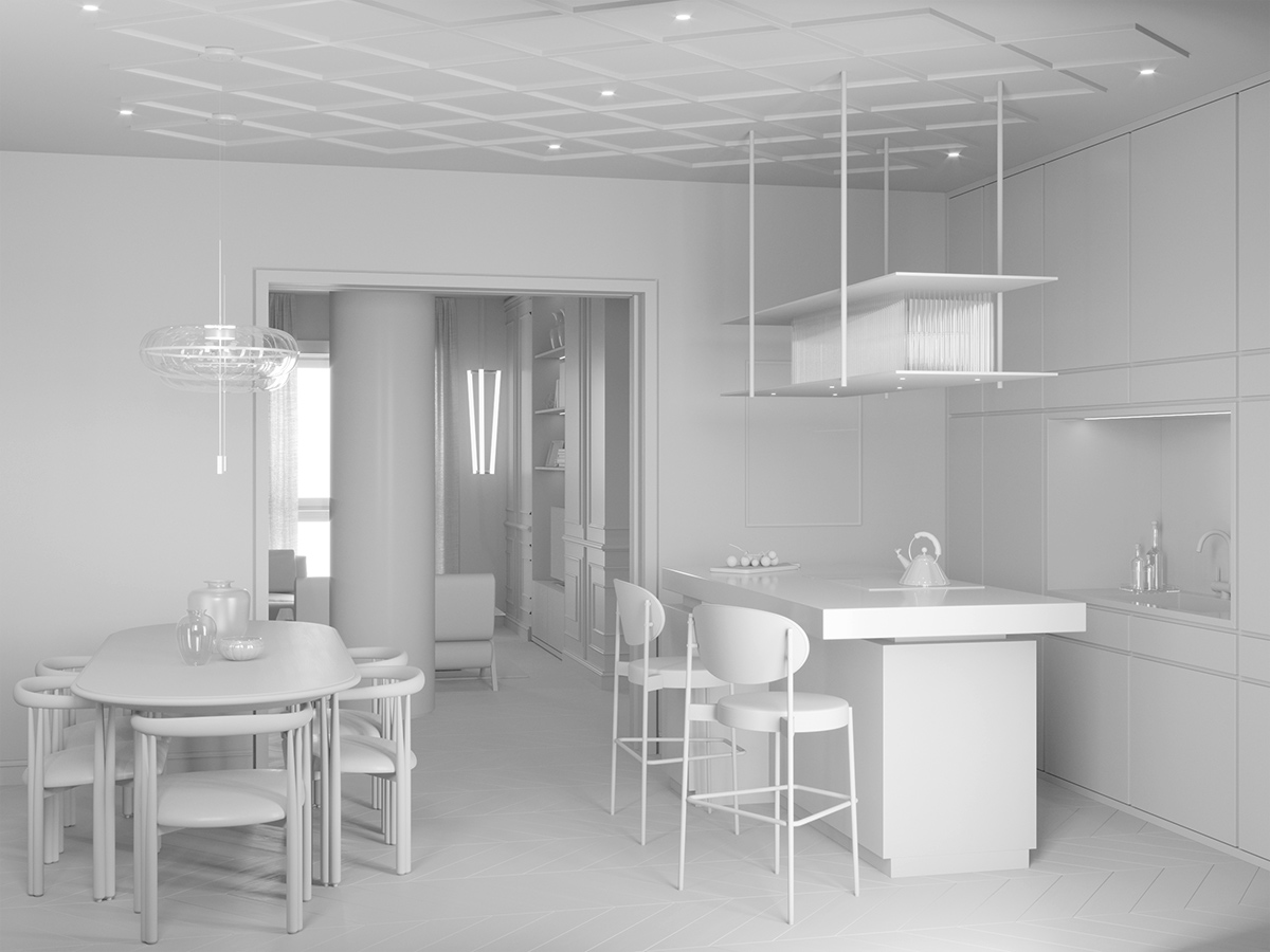 via ponzio house kitchen fabula render interior 00