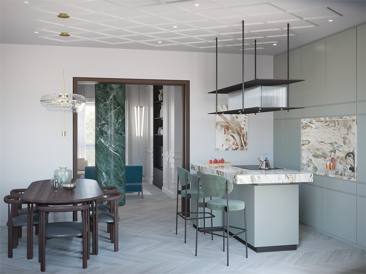 via ponzio house kitchen fabula render interior 01